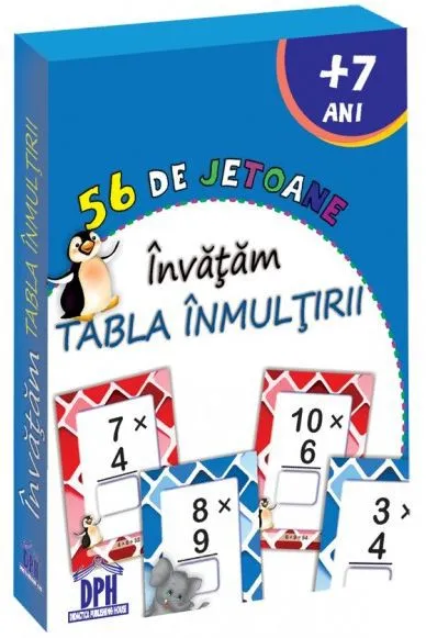 56 de jetoane. Invatam tabla inmultirii