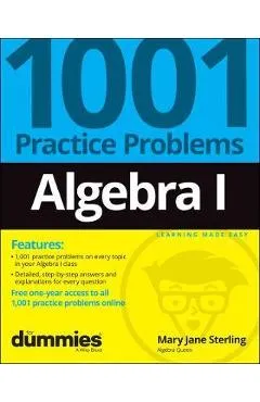 Algebra I: 1001 Practice Problems for Dummies (+ Free Online Practice) - Mary Jane Sterling