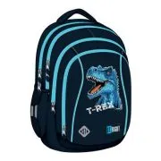 Ghiozdan scolar Majewski ST Right, BP04, Blue T-Rex, 4 compartimente, 43 x 32 cm