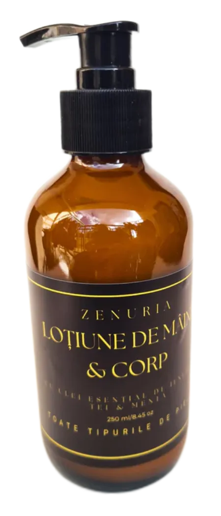 Lotiune de maini si corp - Aromaterapie - Uleiuri esentiale de ienupar, tei si menta | Zenuria