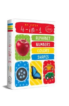 My First 4 in 1 Alphabet Numbers Colours Shapes: Padded Board Books - Wonder House Books