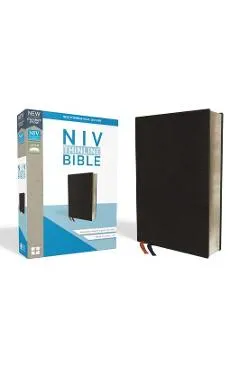 NIV, Thinline Bible, Bonded Leather, Black, Indexed, Red Letter Edition - Zondervan